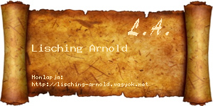 Lisching Arnold névjegykártya